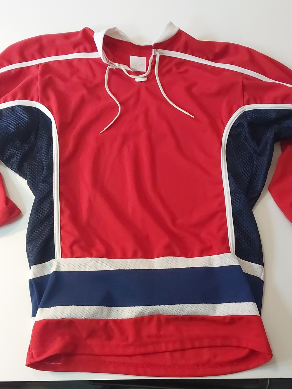Vintage Crossbar Montreal Canadiens Style Hockey Jersey Blank Small Made in Can.